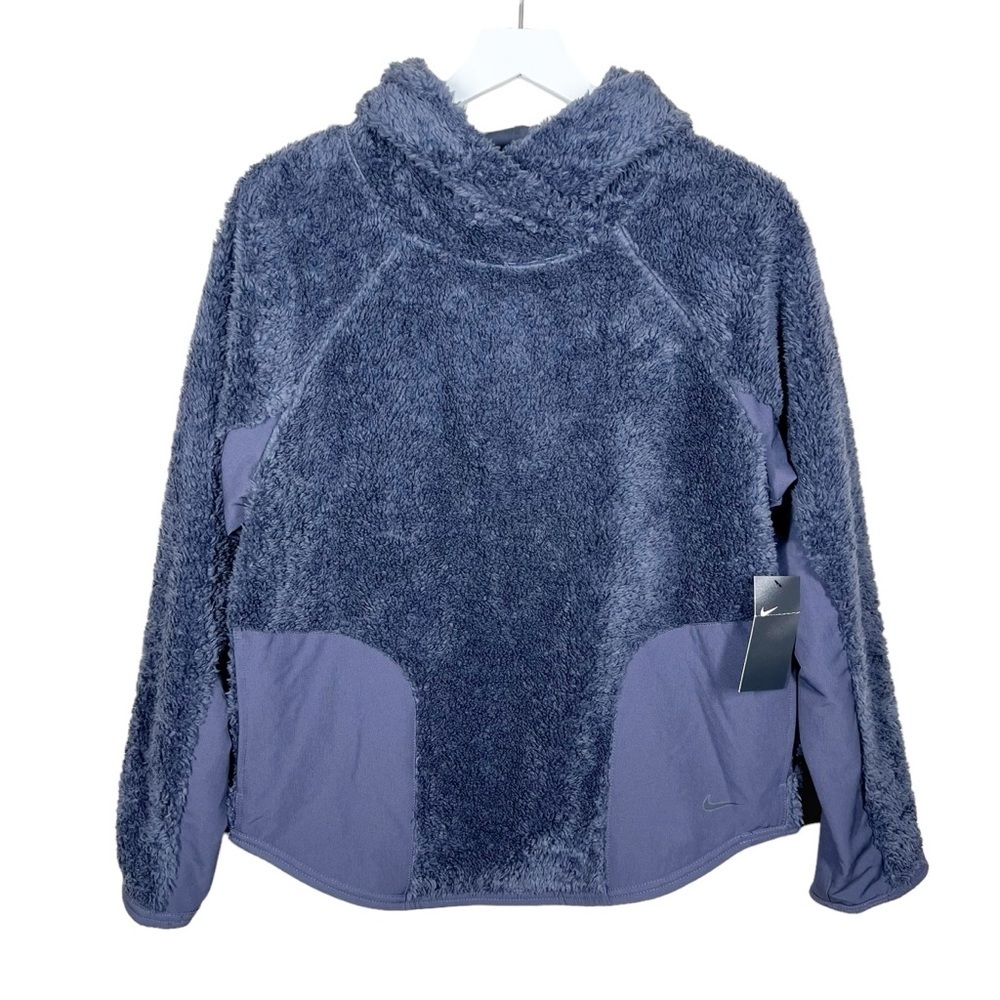 Nike Women’s Sherpa Therma Fleece Pullover Training Hoodie Purple Size Medium